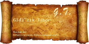 Glózik Tibor névjegykártya